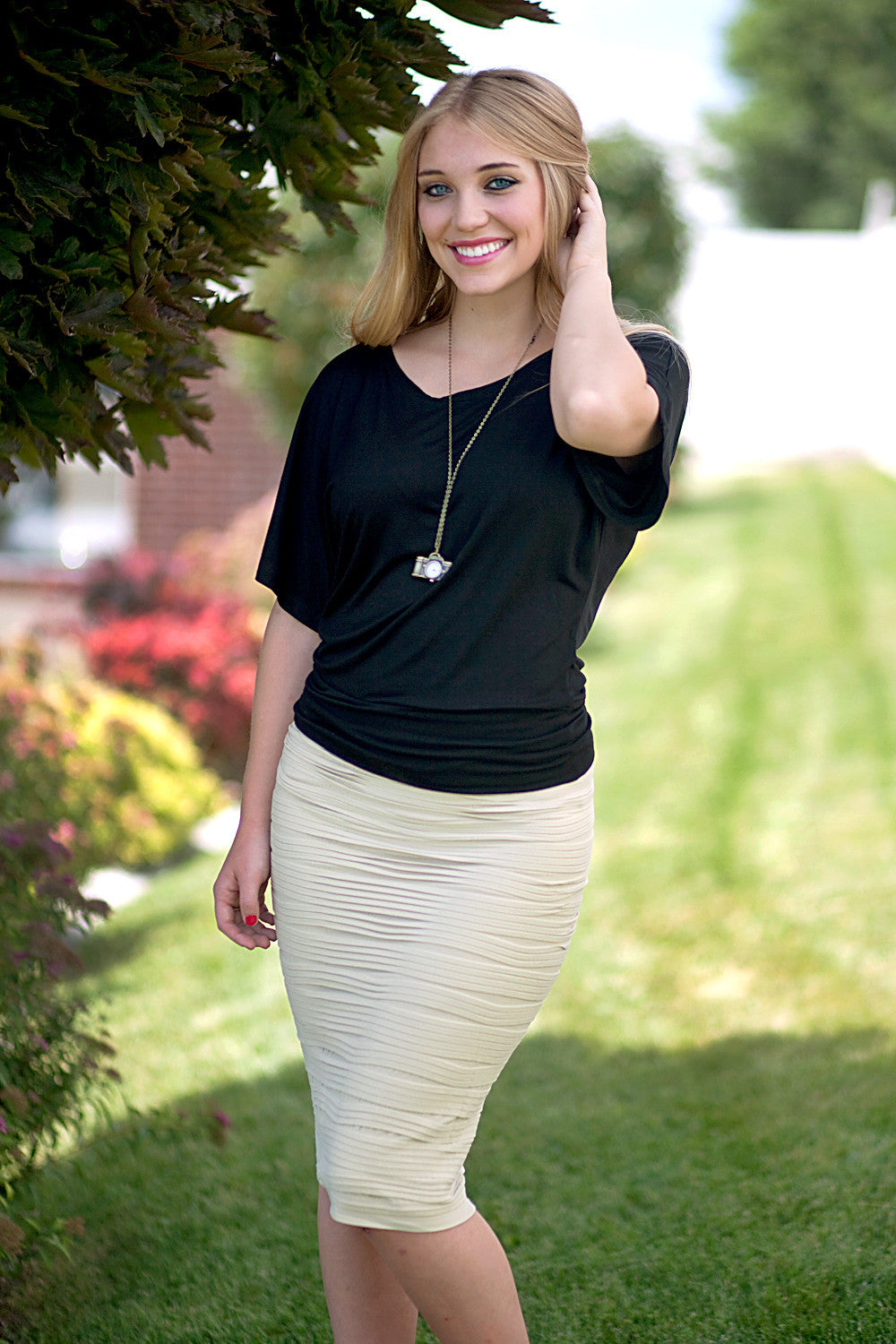 Brooklyn Textured Skirt Beige