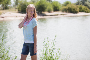 Boyfriend Pocket Tee - Sky Blue