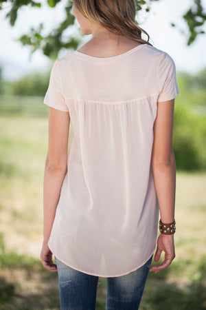 Brighton Flutter Back Top - Blush