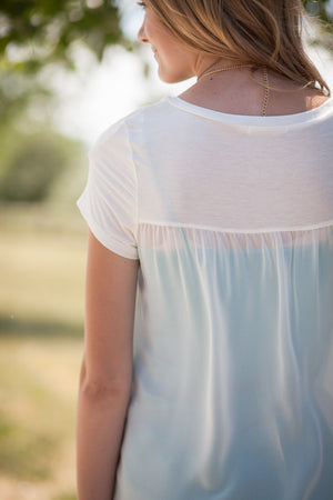 Brighton Flutter Back Top - Off White