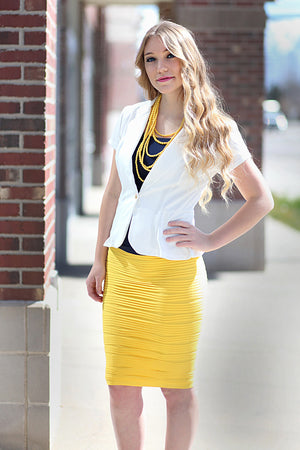 Brooklyn Textured Skirt Yellow