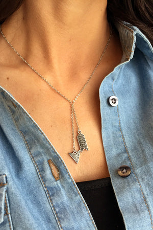 Chain Arrow Pendant Necklace - Gold or Silver