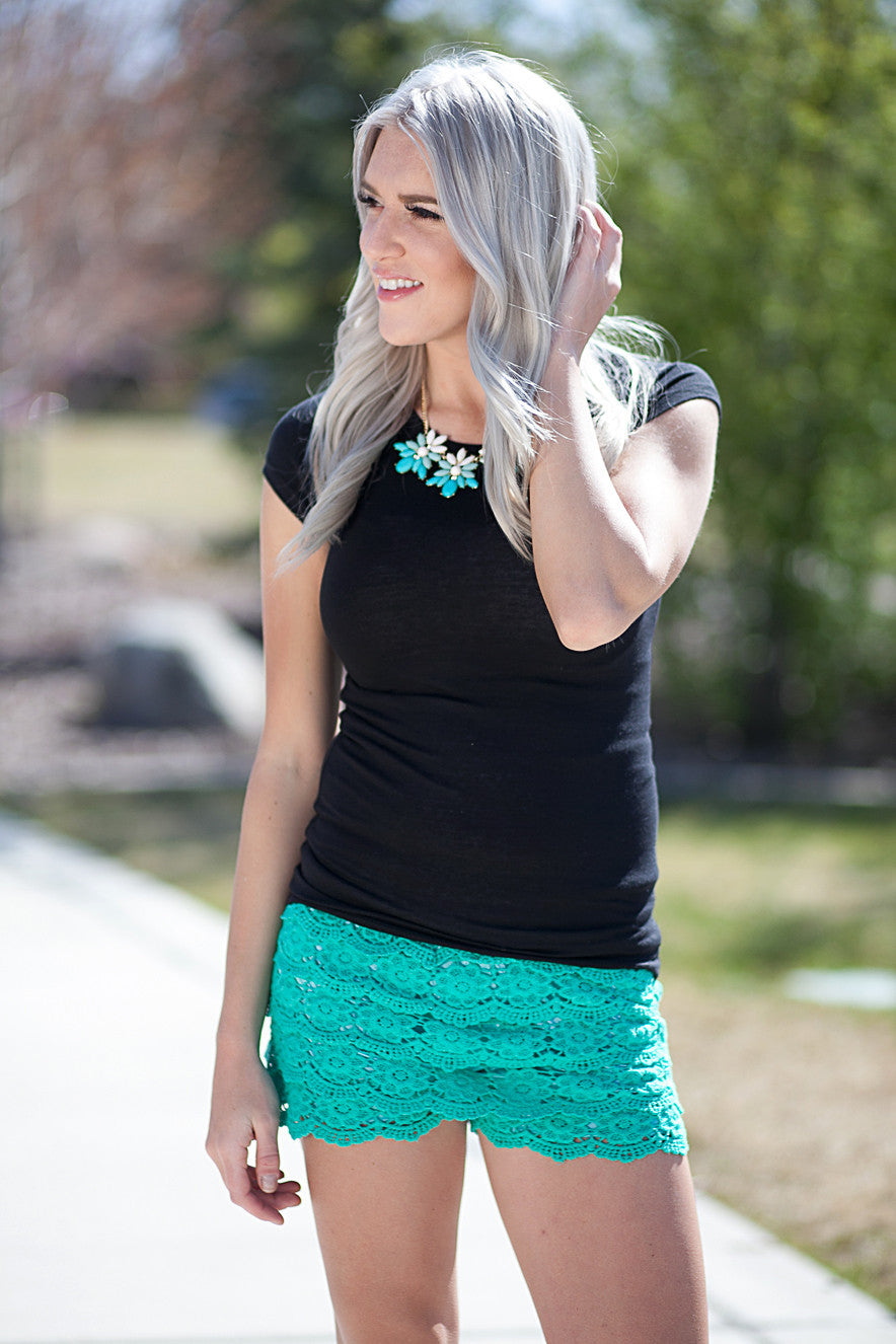 Crochet Shorts - Mint