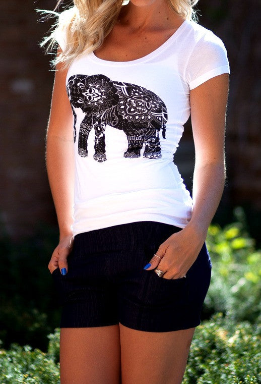 Elephant Tee - White