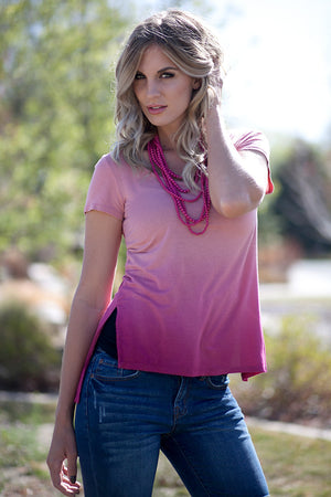 Elise Ombre Tee - Dusty Rose/Berry