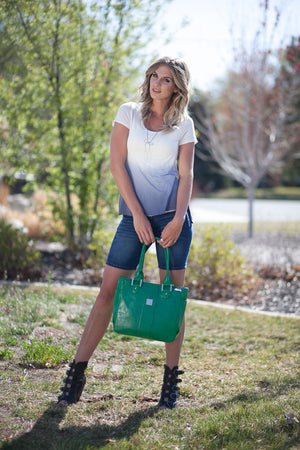 Elise Ombre Tee - Ivory/Charcoal