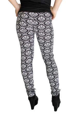 Faux Fur Lined Leggings Mystic Damask