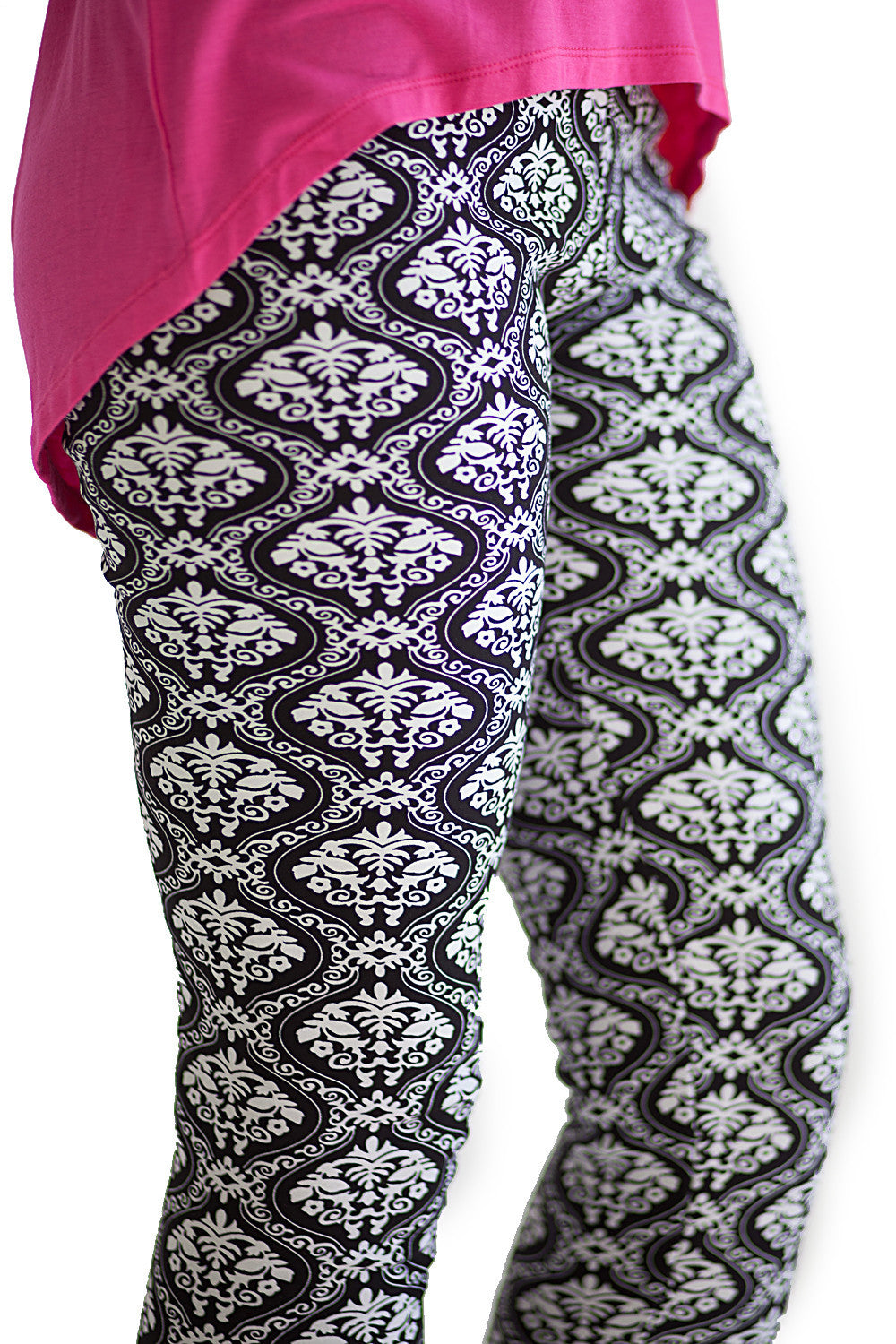 Faux Fur Lined Leggings Mystic Damask