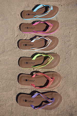 Braided Flip Flops - Purple