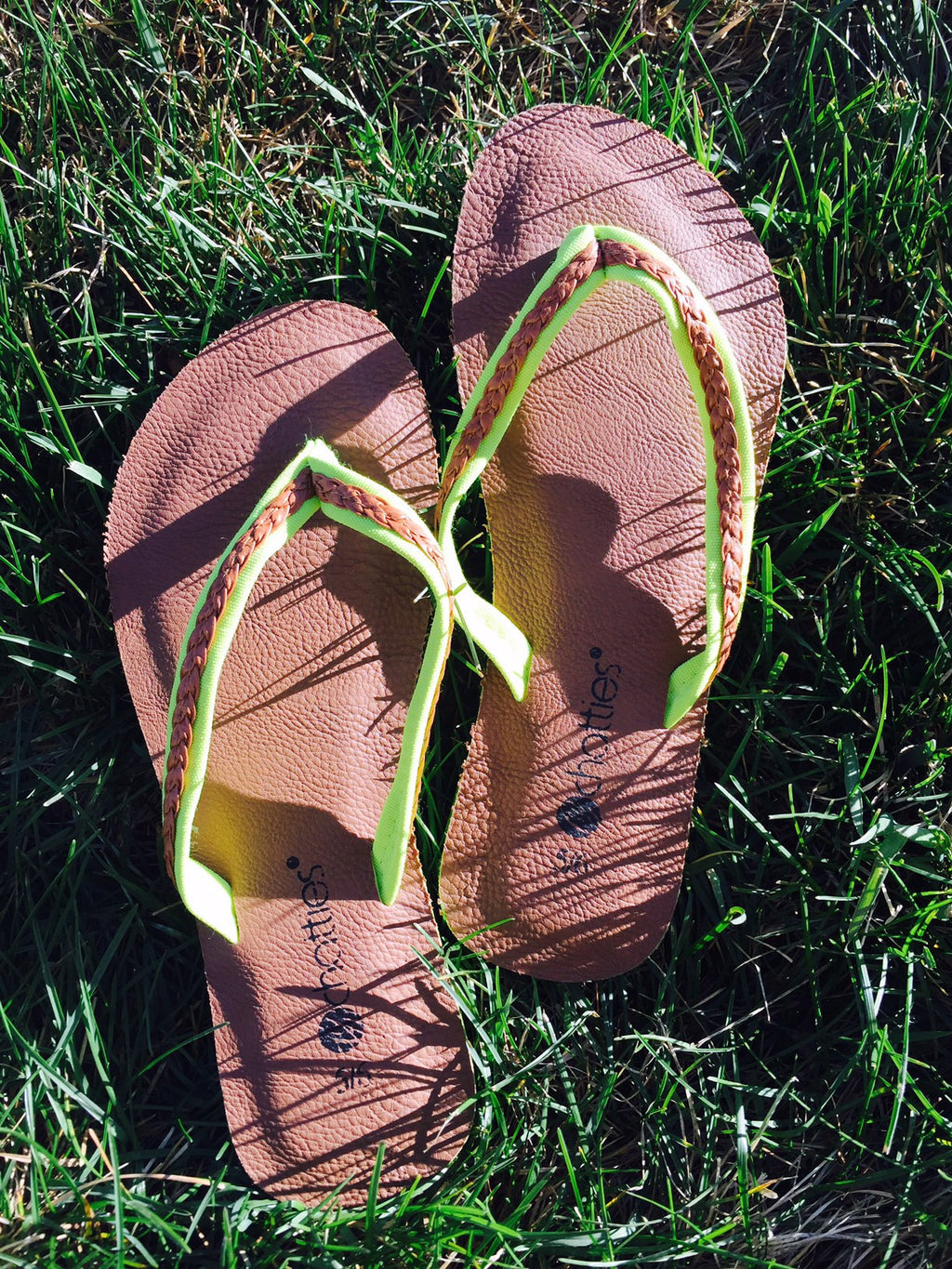 Braided Flip Flops - Lime