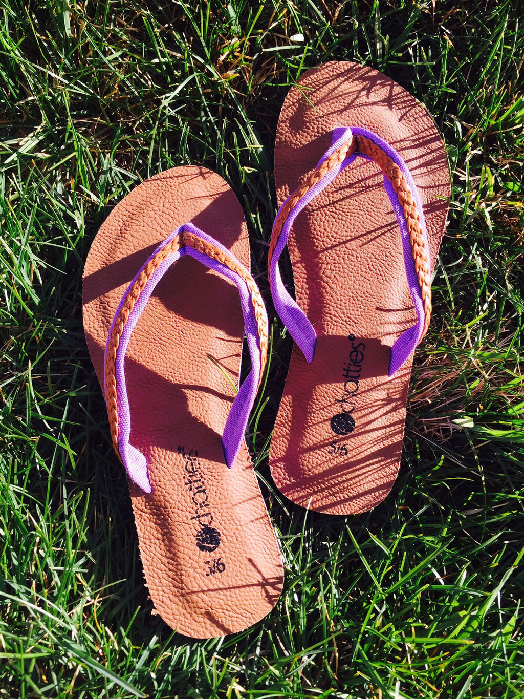 Braided Flip Flops - Purple