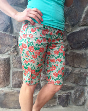 Floral Bermuda Shorts - Orange