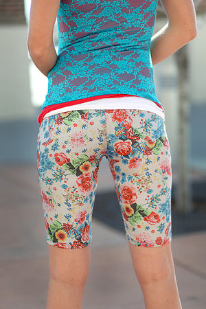 Floral Bermuda Shorts - Silver