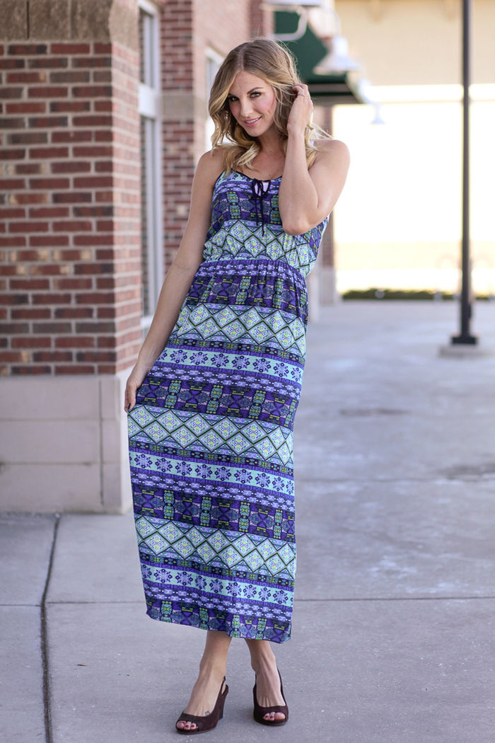 Geometric Sundress Green/Blue