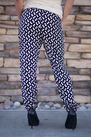 Harem Pants - Abstract Dots - Navy