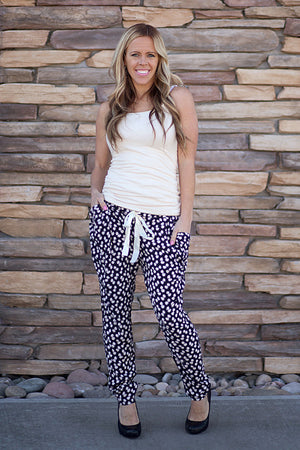 Harem Pants - Abstract Dots - Navy