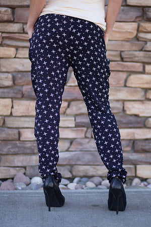 Harem Pants - Pinwheel - Navy