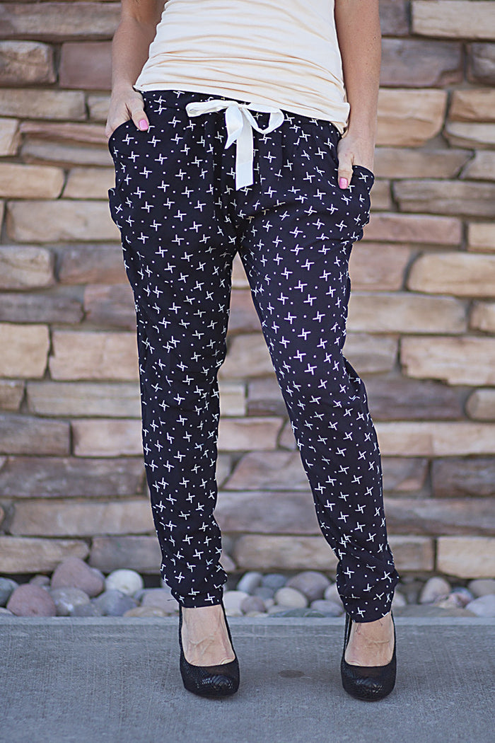 Harem Pants - Pinwheel - Navy