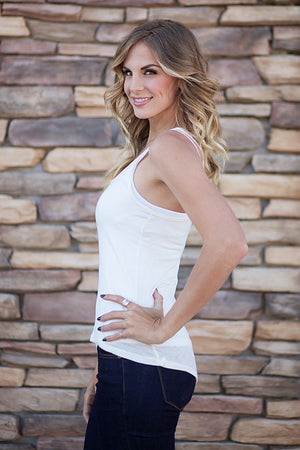 High Low Racerback Tank - Ivory