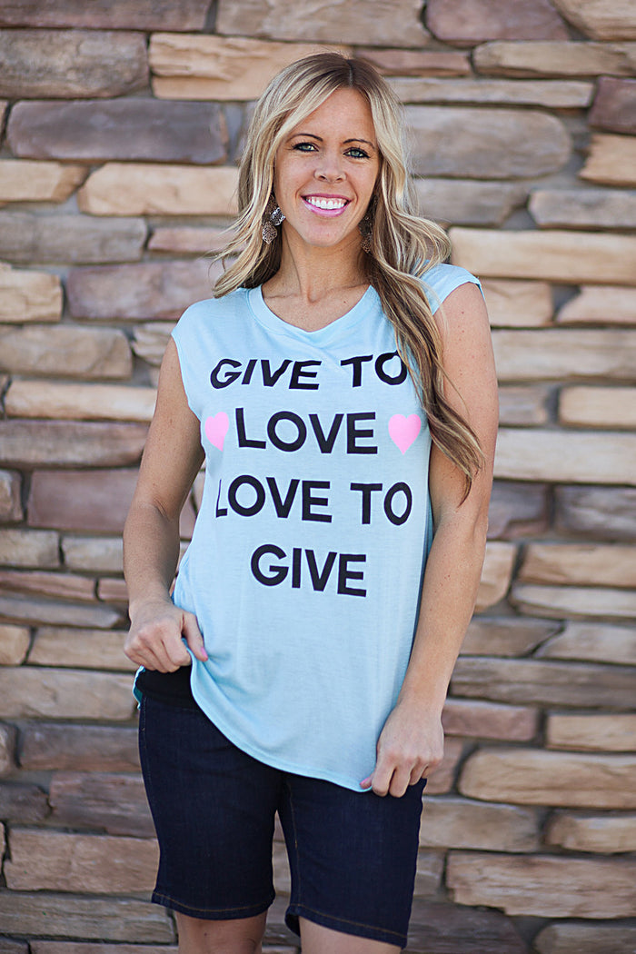 Give To Love Tee - Blue