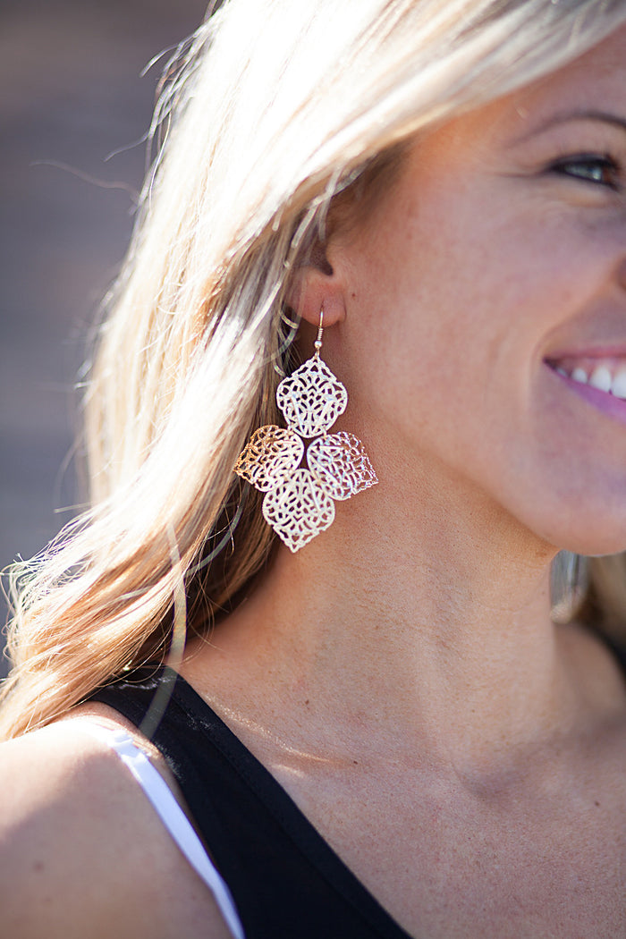 Filigree Earrings - Gold and Silver