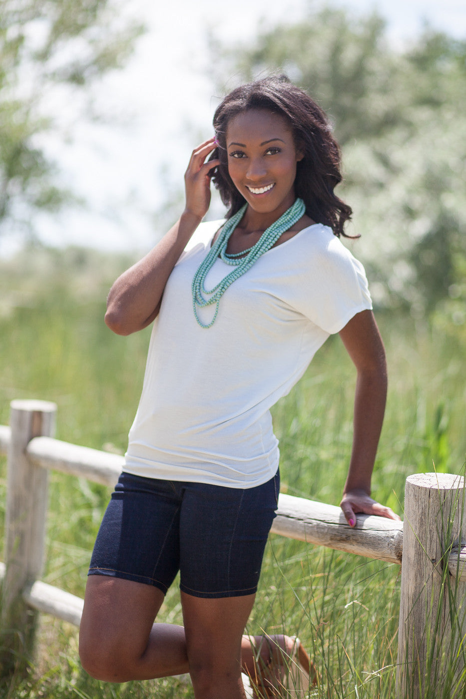 Jersey Lace Back Dolman Top - Ivory