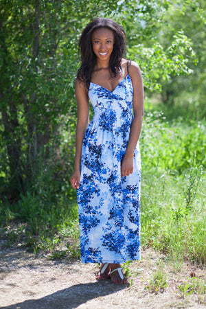 Florence Maxi Dress Little Flowers - Blue