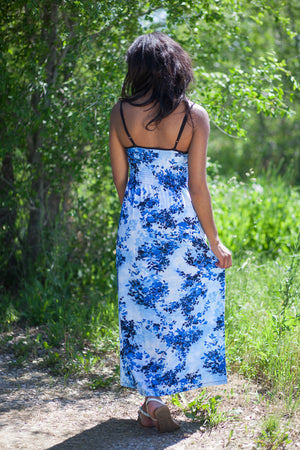 Florence Maxi Dress Little Flowers - Blue