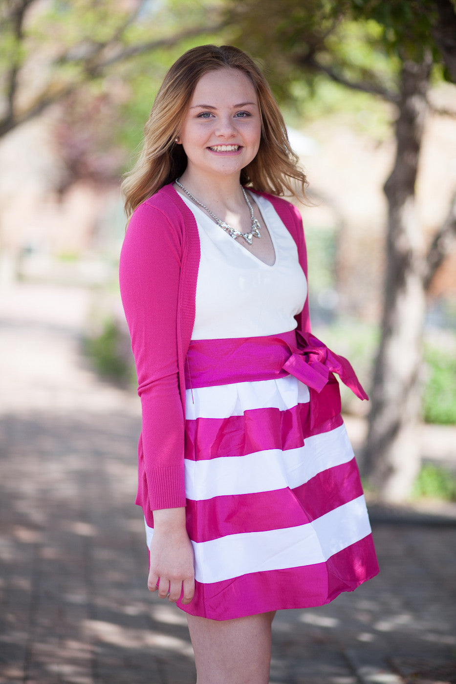 Samantha 6 Button Cardigan - Raspberry