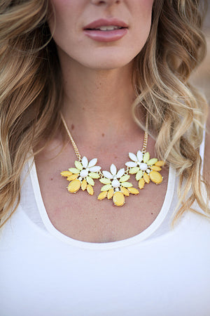 Ombre Statement Necklace Yellow