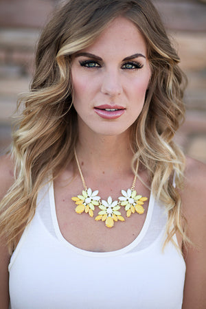 Ombre Statement Necklace Yellow