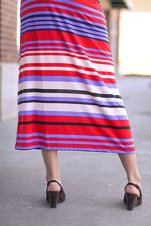 Sierra Striped Tank Dress - Purple/Red/Tan