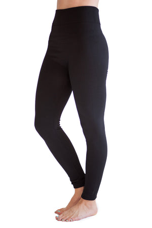 Solid Fleece Lined Leggings Black