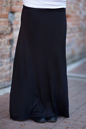 Solid Maxi Skirt Black