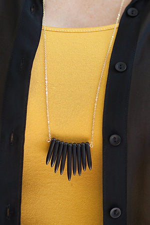 Tribal Fringe Necklace Gold - Multiple Colors