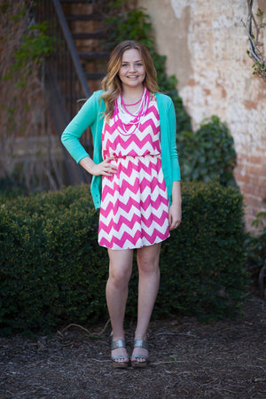 Venice Zig Zag Sun Dress - Fuschia