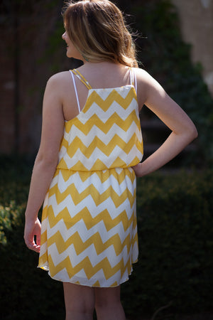 Venice Zig Zag Sun Dress - Yellow