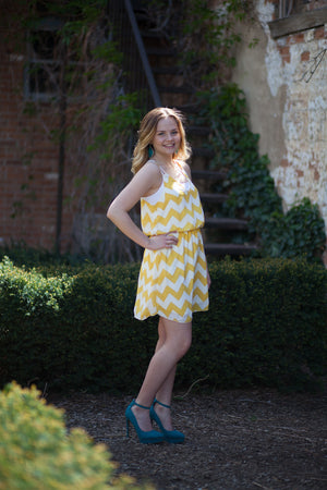 Venice Zig Zag Sun Dress - Yellow