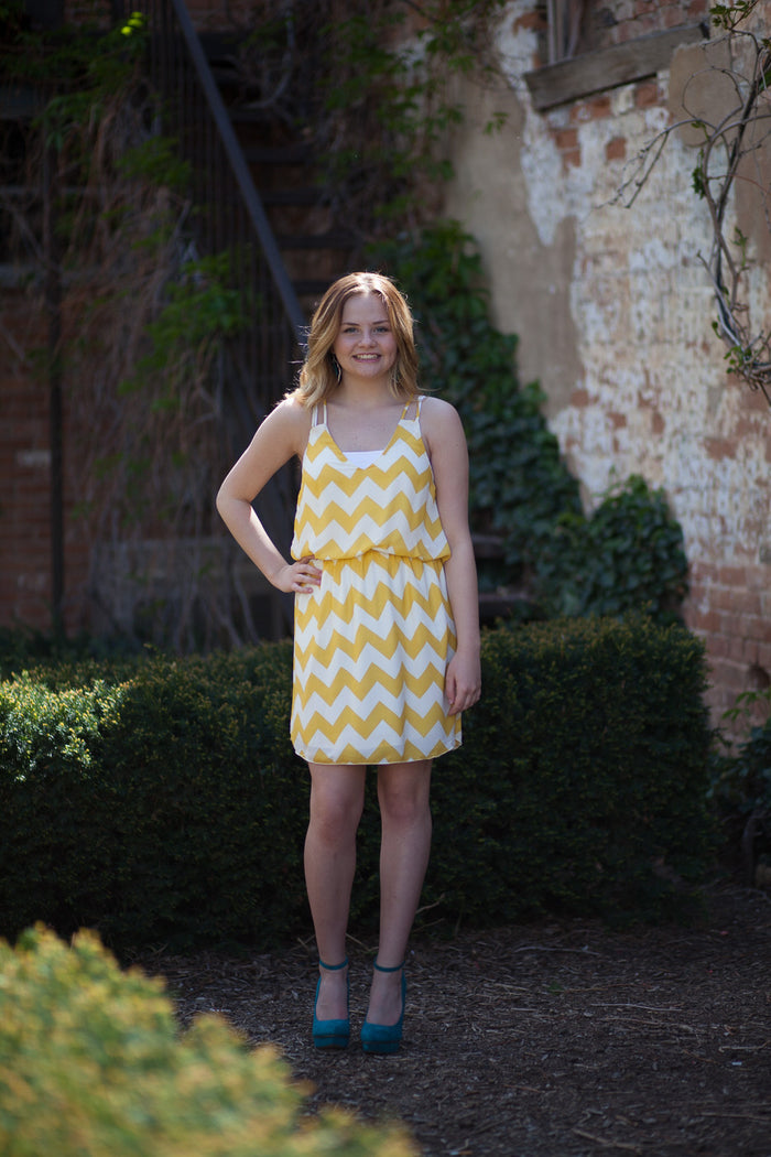 Venice Zig Zag Sun Dress - Yellow