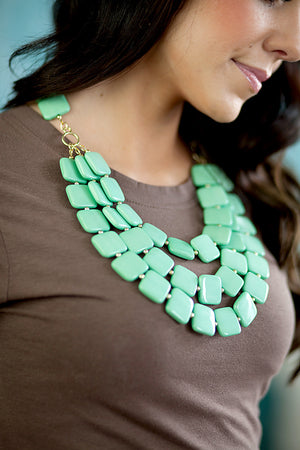 Hip to Be Square Statement Necklace - Multiple Colors