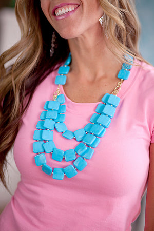 Hip to Be Square Statement Necklace - Multiple Colors