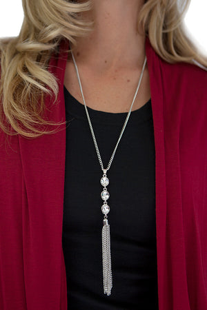 Crystal Tassel Pendant Necklace