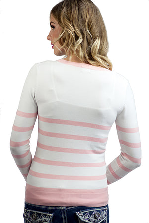 Emma Striped Cardigan Peach