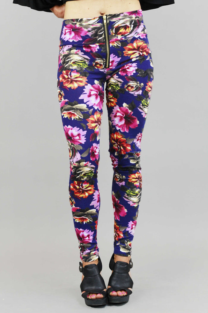 Leggings - Floral Iris