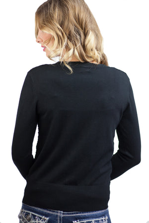 Textured Front Cardi - Black