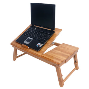 Folding Laptop Table Lap Desk Bed Portable Computer Tray Stand Holder Wood Read