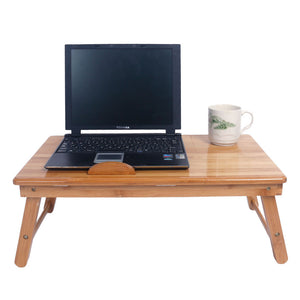 Folding Laptop Table Lap Desk Bed Portable Computer Tray Stand Holder Wood Read