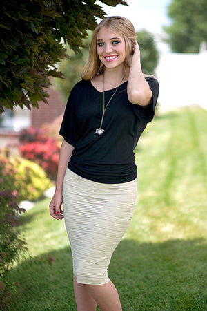 Brooklyn Textured Skirt Beige