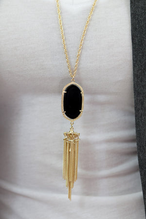 Tassel Fringe Pendant Necklace - Multiple Color Options