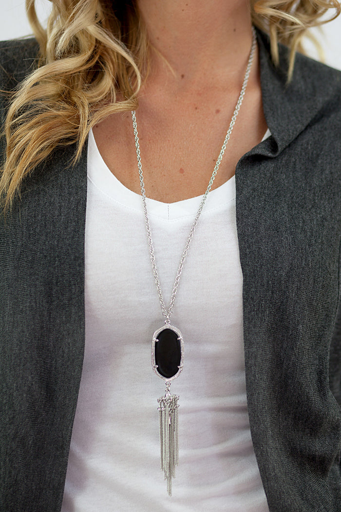 Tassel Fringe Pendant Necklace - Multiple Color Options